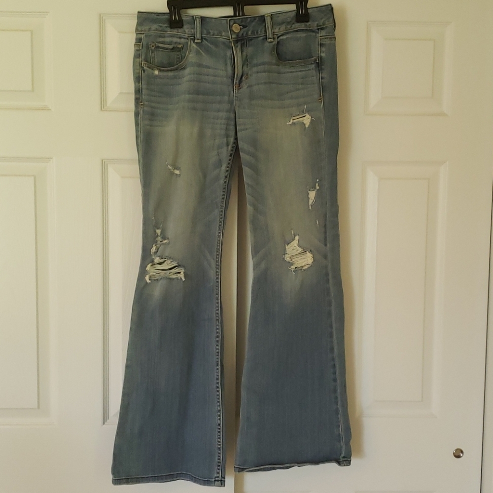 New, American Eagle Distressed Bootleg Jeans